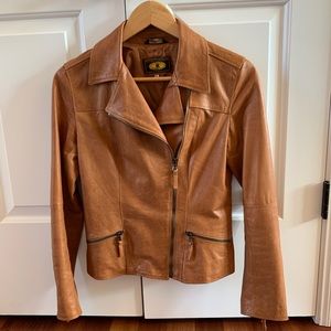 Beautiful Italian leather Moto jacket -size 42 S/M